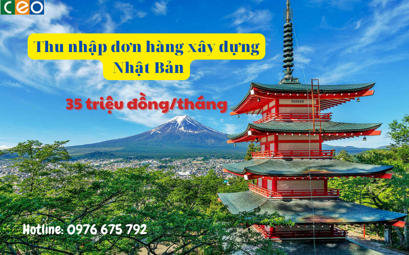 Mức lương đơn hàng xây dựng Nhật Bản