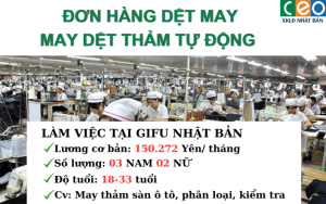 Tuyển 5 NAM NỮ Đơn Hàng May Thảm Ô Tô Làm Việc Tại Gifu Nhật Bản