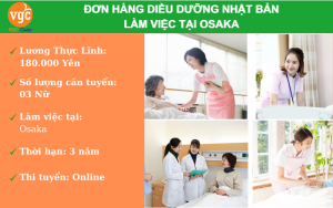Tuyển 3 Điều Dưỡng viên làm việc tại Osaka Nhật Bản
