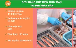 TUYỂN 2 NỮ Đơn Hàng CHẾ BIẾN THỰC PHẨM THỦY SẢN tại Mie Nhật Bản