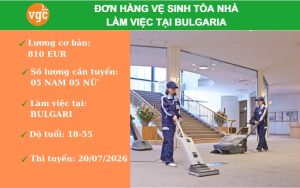 Đơn hàng vệ sinh tòa nhà tại Bulgaria Châu Âu